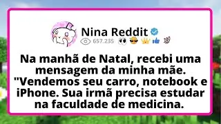 Na MANHÃ de Natal, recebi uma mensagem da MINHA mãe: “Vendemos seu CARRO, laptop e iPhone...