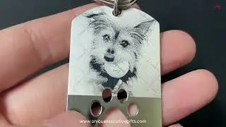 Custom Dog Tag Photo Paw Keychain
