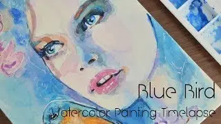 Blue Bird | Watercolor Painting Time lapse | SERAP &Ouml;NEY&trade;