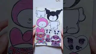 Diy Kuromi & My Melody Paper Sticker💖💜#shorts #pujiart22 #art #sanrio