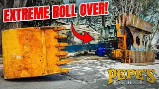 INSANE HEAVY EQUIPMENT DISASTERS (Excavator Rollover and Container Crushes Altima)