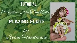 Polymer Tiny Doll Playing Flute#tutorial#howtomake#polymerclay#handmade#polymerpendantdoll#DIY#clay