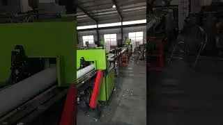 Extrusion line for PE foam pipe and profile production #foamextruder #foamextrusion #epefoam#pefoam