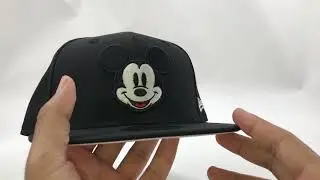 MICKEY MOUSE New Era 59Fifty Fitted Hat Black Pink Under Brim