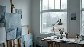 Rain Sounds in an Art Studio - Relaxing Ambience for Deep Sleep, Focus, and Meditation