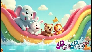 A ram sam sam | Kids song♫ | Animal fun in Water Park😄