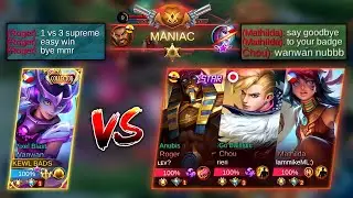 WHEN WANWAN ENCOUNTERED 3 TOP GLOBAL SUPREME IN SOLO RANKED! - BEST INSANE COMEBACK! - MLBB