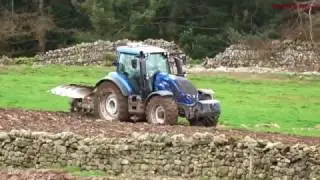 Rough Ploughing with Valtra T214 and Four-Furrow Kverneland.