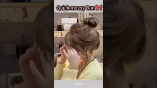 Quick korean messy Bun Tutorial 🎀 #hairstyle#hairbun #fyp #shorts#viralvideo
