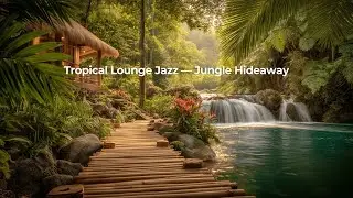Tropical Lounge Jazz &mdash; Jungle Hideaway | Calm Waterfall Ambience for Relax & Focus (4K)