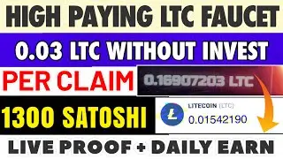 High paying ltc faucet to earn 1300 satoshi per claim | 0.03 ltc - live proof | liteocin faucet 2023
