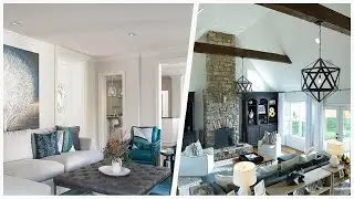 75 Transitional Turquoise Family Room Design Ideas You'll Love ➤