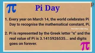 10 Lines on Pi day in English || Pi day || March 14 || International day of Mathematics
