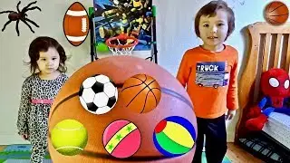 Learn Colors with Sport Ball Toy for Children - Toddlers Learning and Playing Activity Ball-Pit Show