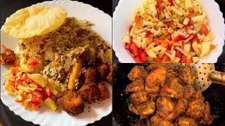 ഇന്നൊരു മട്ടൻ ബിരിയാണിയും ചിക്കൻ ഫ്രൈയും ആപ്പിൾ സാലഡുമൊക്കെയായിട്ടൊരു lunch preparation vlog 