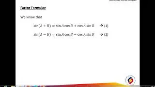 Trigonometry factor formulae