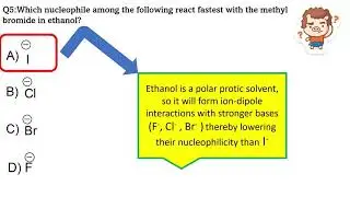 Nucleophilic substitution bimolecular reaction (SN2) part-1 I MCQs on SN2 reaction
