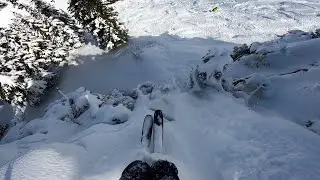 Skiing Powder on Whistler Bike Park Opening Day