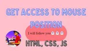 Track your mouse position and make your website personalized!! || ManojWeb