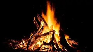 Fire Camp Ambience 🔥 Crackling Fire Sounds | Cozy Fireplace Video for TV, Sleep & Relaxation