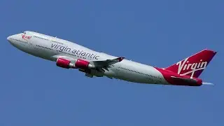LAST DEPARTURE AND WING WAVE | Virgin Boeing 747-400 G-VROY Departure from Manchester Airport