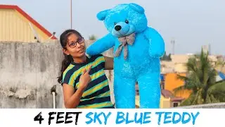 4 Feet Blue Teddy Unboxing | Valentine Giant Teddy Bear Unboxing | Best Birthday Gift For Girlfriend