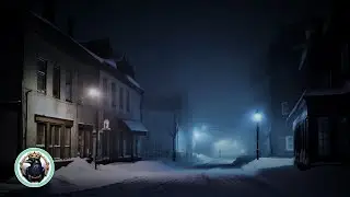 Small Town Ambience, Snow Storm Sounds For Sleeping 10 Hours, Snow Falling Background ASMR.