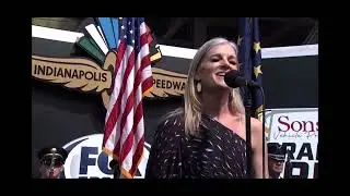 Indianapolis Sonsio Grand Prix at IMS National Anthem-Leah Crane on Fox