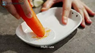 KITCHENDAO 3 in 1 Porcelain Ginger Grater Tool Spoon Rest Herb Stripper, 11x16.5cm for Kitchen