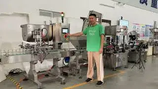 Jar filling vacuum capping with lid sorting elevator and labeling machine|YQ production machines