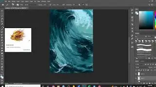 Digital Painting Process - How to draw Waves in Photoshop
