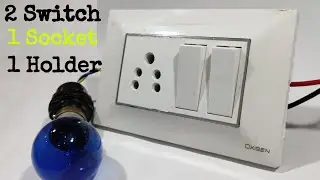 2 switch 1 socket connection kaise kare | switch holder electric wiring kase kare | Electrical Yogi