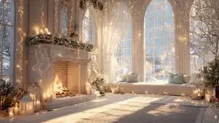 Angel Sunlight Fireplace 🔥 Beautiful Relaxing Music 🔥 Soft Christmas Melodies for Relaxation