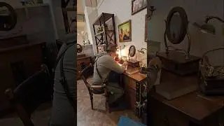 Спальня из дуба, совмещенная с кабинетом, итальянский #лофт