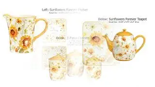 Certified International Sunflowers Forever Teapot, 32 oz, Mult...