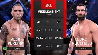 ALEX PEREIRA VS LUKE ROCKHOLD|full UFC fight|march 4th|UFC 5 PS5