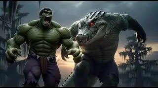 HULK vs GIANT CROCODILE 😱 #Hulk#GiantCrocodile#HulkVsCrocodile#MonsterFight#ActionMovie