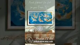 #shorts #frametvart White Koi Fish Abstract Textured Oil Painting Frame TV Art Aquatic Vibrant Pop