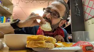 ASMR. Eating Pasta, Ham And Cheese Hot Pocket, With A Velveeta And Bacon Sandwich.