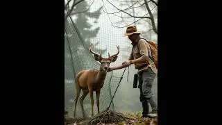 Help a deer cries out,pleading the tourist to free it from trap #shorts #ai #love #animals #hunting