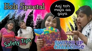 Holi special Switch &harr;️up Challenge +Safety Tips | Fun with Pari & Chavi