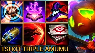 Crazy Amumu 1shot Triplekills - China Wild Rift Highlights By Tiarty
