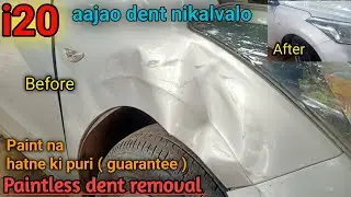 i20 of fainter big dent repair | dry denting | Paintless dent removal | car dry denting