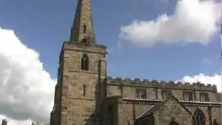 Church bells ringing at St Mary's, Crich, Derbyshire, England