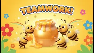 The Teamwork Bees 🐝 | Learn Sharing & Teamwork | 3D Cartoon Moral Story for Kids & Toddlers