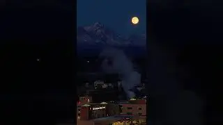 Full moon rising over MatSu Medical Center! #alaska #fullmoon
