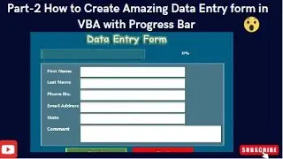 Part-2 - How to Create Amazing Data Entry form in VBA with Progress Bar V1.2. #Excel #VBA and #SQL