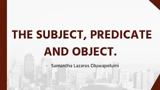 SUBJECT, PREDICATE AND OBJECT #learnenglish #english