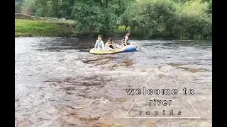 Kids style river rapids rafting: Paddle free can be just as much fun with downstream obstacles.