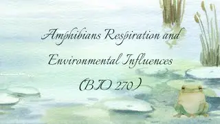 BIO 270 CASE STUDY: AMPHIBIANS RESPIRATION AND ENVIRONMENTAL INFLUENCES
